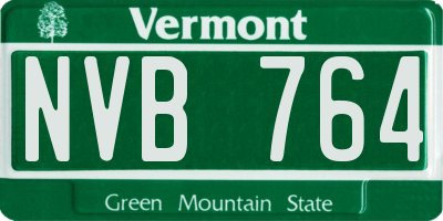 VT license plate NVB764