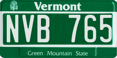 VT license plate NVB765