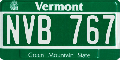 VT license plate NVB767