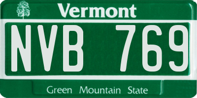 VT license plate NVB769