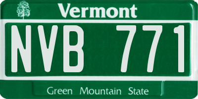 VT license plate NVB771