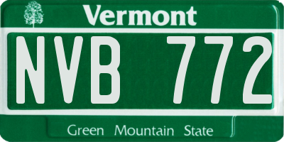 VT license plate NVB772