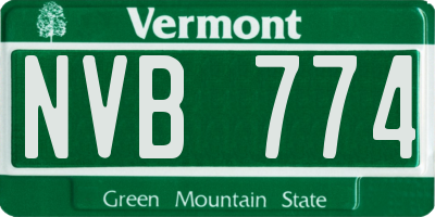 VT license plate NVB774