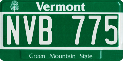 VT license plate NVB775