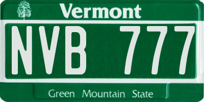 VT license plate NVB777