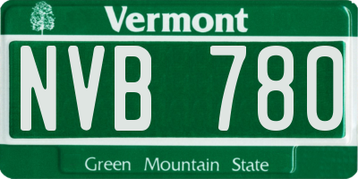 VT license plate NVB780