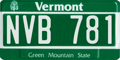 VT license plate NVB781