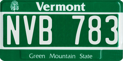 VT license plate NVB783