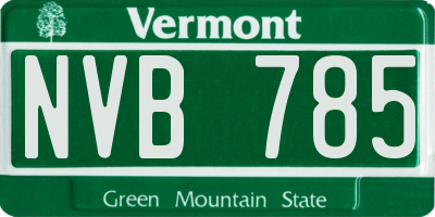 VT license plate NVB785
