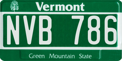 VT license plate NVB786