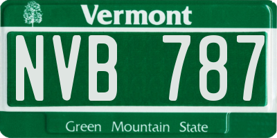 VT license plate NVB787