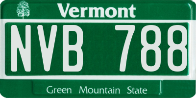 VT license plate NVB788