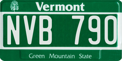 VT license plate NVB790