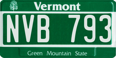 VT license plate NVB793