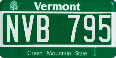 VT license plate NVB795