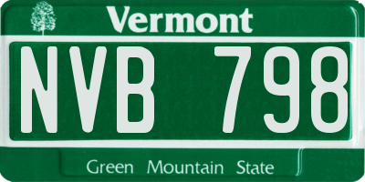 VT license plate NVB798