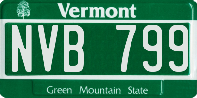 VT license plate NVB799
