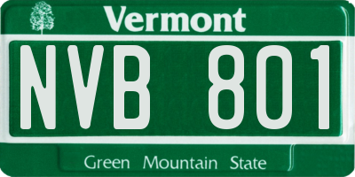 VT license plate NVB801