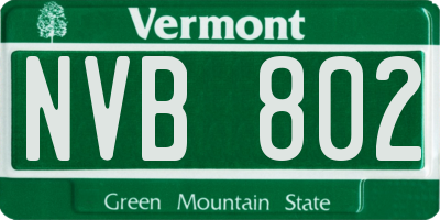 VT license plate NVB802