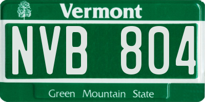 VT license plate NVB804