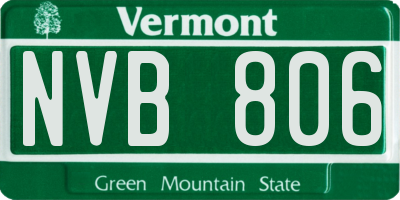 VT license plate NVB806