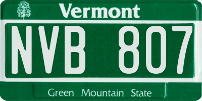 VT license plate NVB807