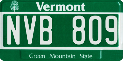 VT license plate NVB809