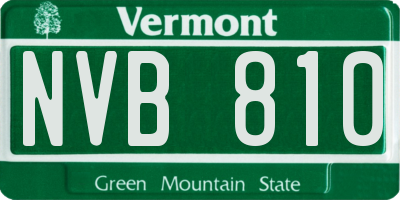 VT license plate NVB810
