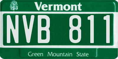 VT license plate NVB811