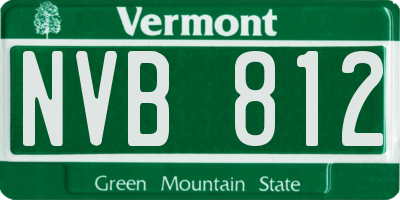VT license plate NVB812