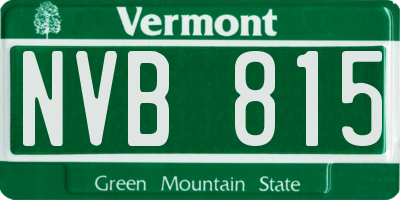 VT license plate NVB815