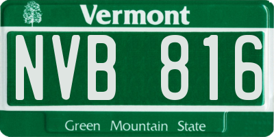 VT license plate NVB816