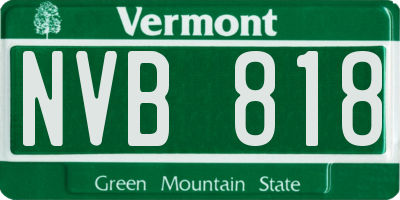 VT license plate NVB818