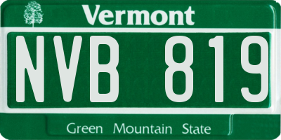 VT license plate NVB819
