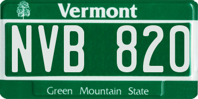 VT license plate NVB820
