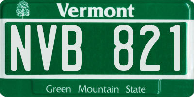 VT license plate NVB821