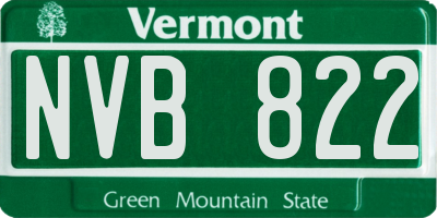 VT license plate NVB822
