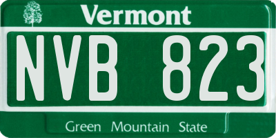 VT license plate NVB823