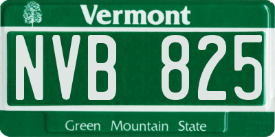 VT license plate NVB825