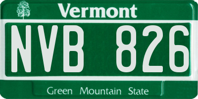 VT license plate NVB826