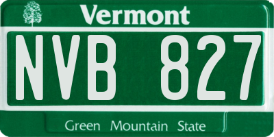 VT license plate NVB827