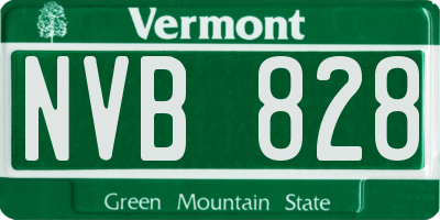 VT license plate NVB828