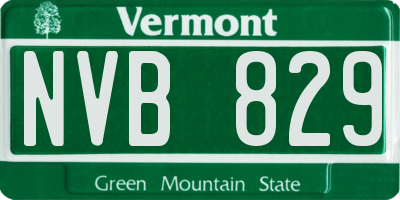 VT license plate NVB829