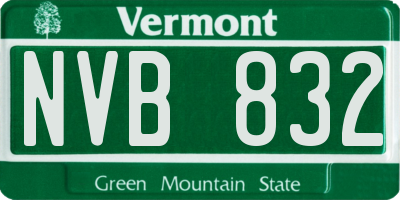 VT license plate NVB832