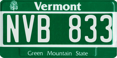 VT license plate NVB833
