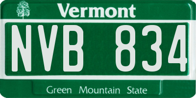 VT license plate NVB834