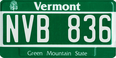 VT license plate NVB836