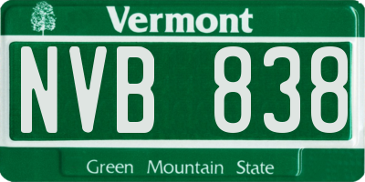 VT license plate NVB838