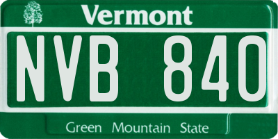 VT license plate NVB840