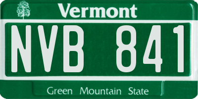 VT license plate NVB841